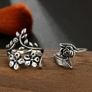 Tocona 4pcs/set Antique Silver Color Vintage Ring